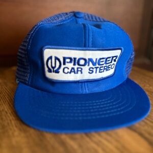 Vintage 1980s Pioneer Car Stereo Royal Blue Mesh Cap